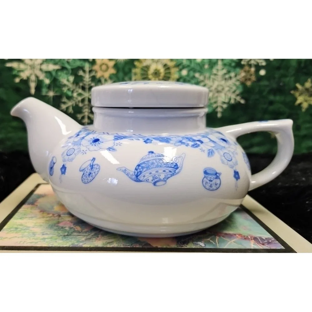 Teapot Andrea By Sadek Blue And White‎